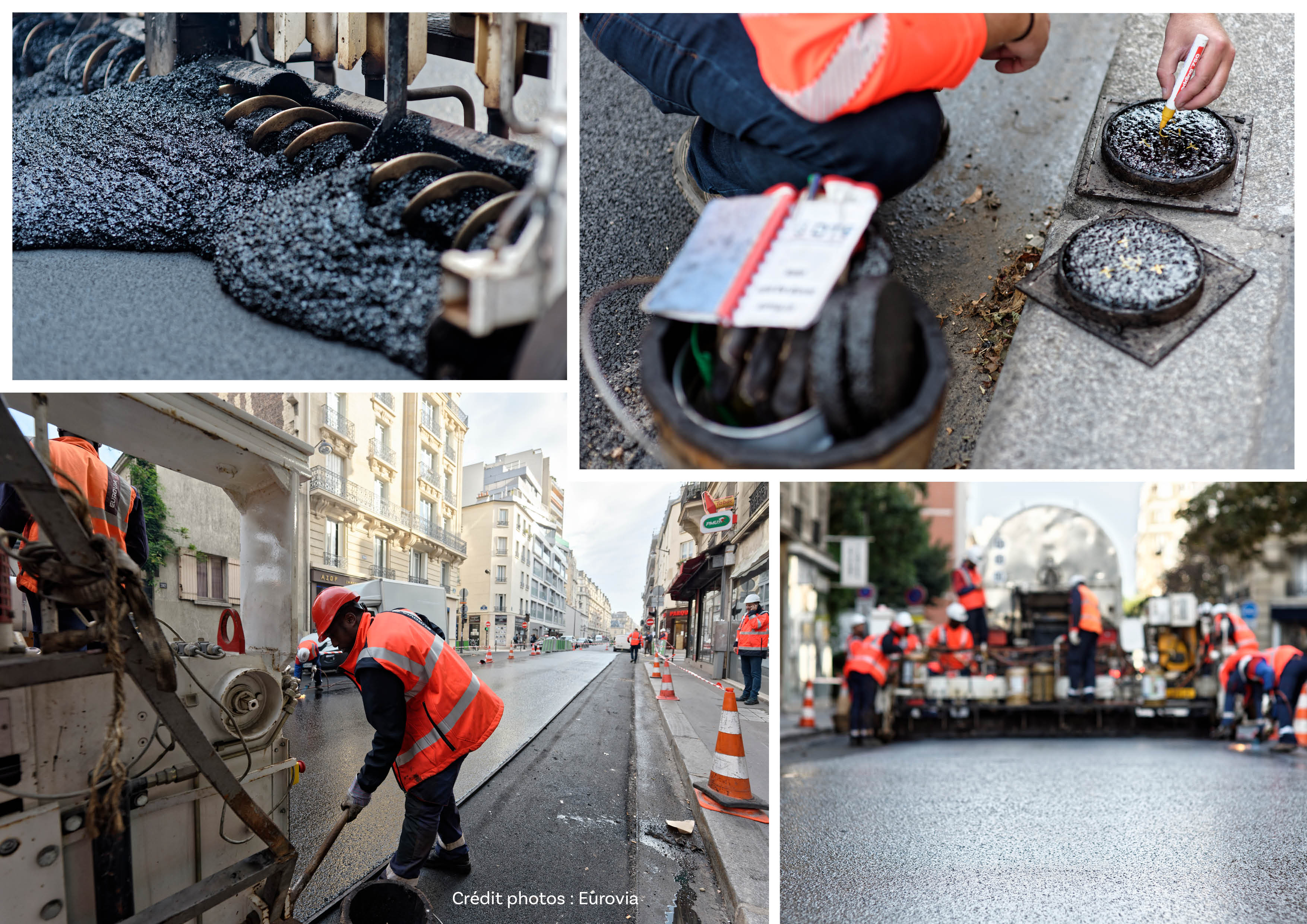Photos par Eurovia du chantier pur la ville de Paris