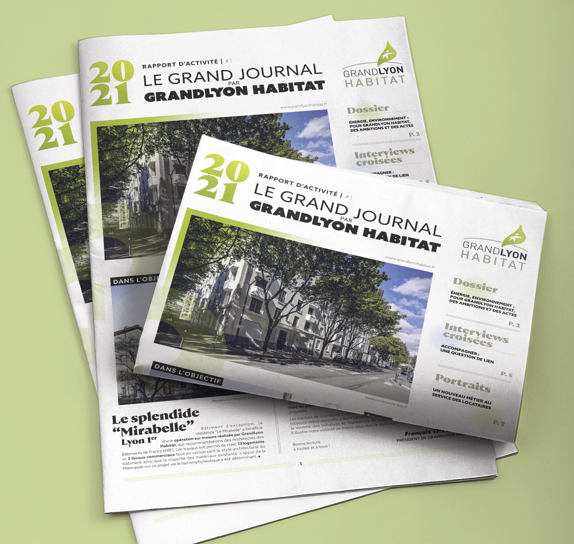 GrandLyon Habitat - Rapport d’activité - Résonance Publique - Corporate - communication - design - journal - mise en page - graphisme